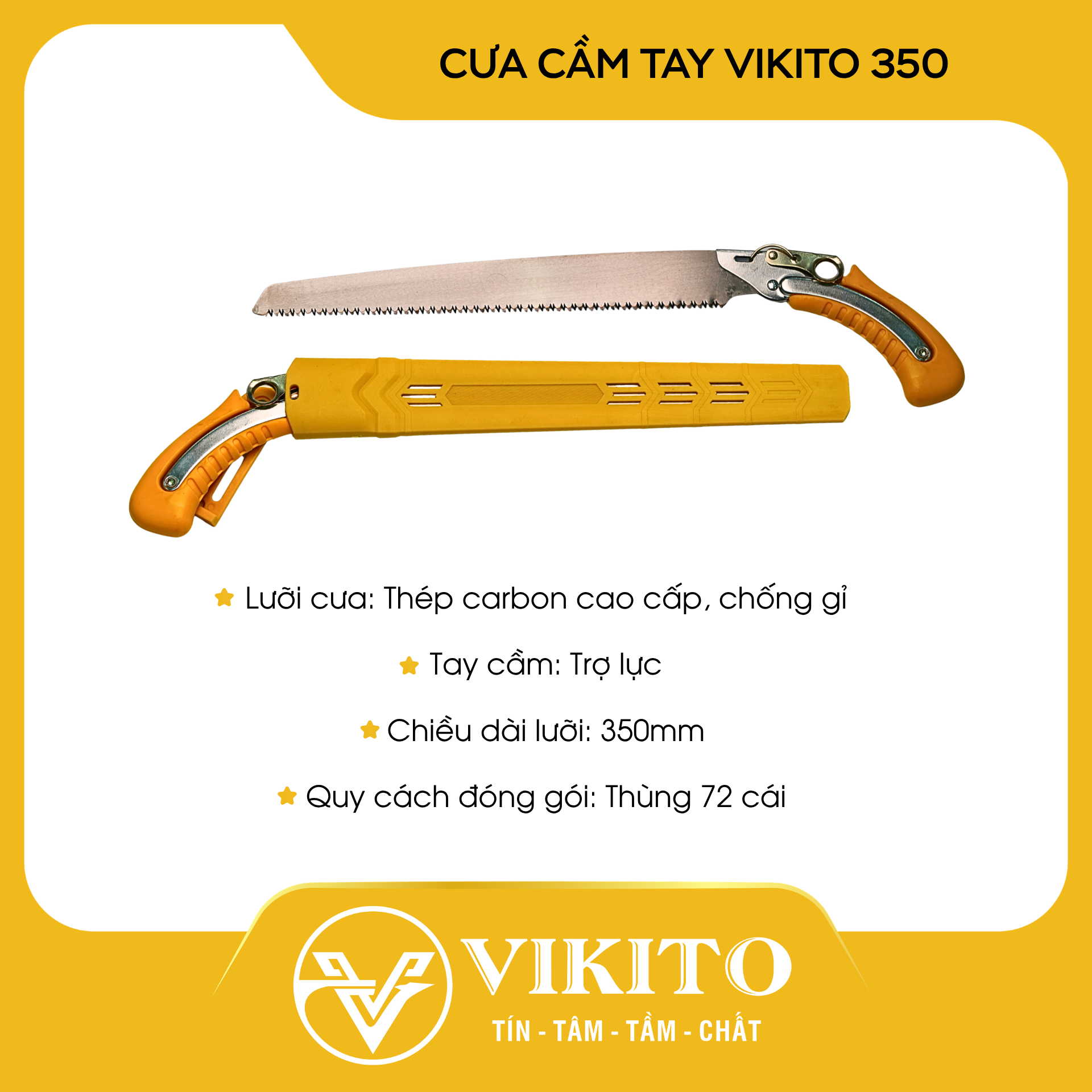 Cưa cầm tay VIKITO 350 lưỡi trắng mài bóng